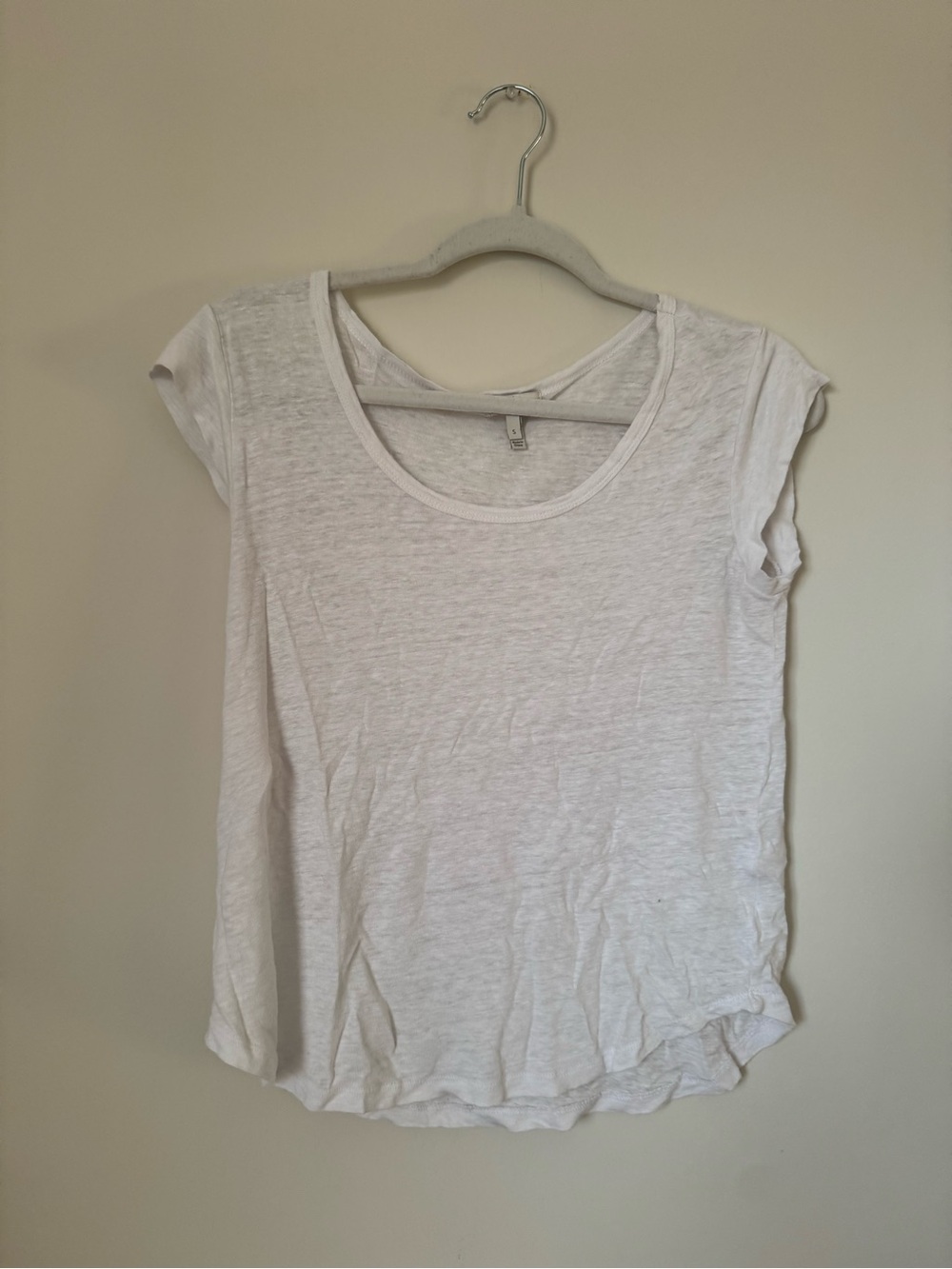 Joie White Scoop Neck Short Sleeve Tee